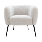 hush solo occasional chair in glacier, modern accent chair with matte black legs