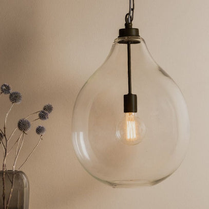 Glass Orb Pendant in MidnightHome Lighting