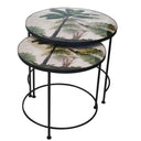 Palm Nesting Tables with Glass Top