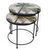 Palm Nesting Tables with Glass Top