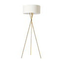 floor lamp has three intersecting legs that form an airy and sculptural base