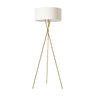 floor lamp has three intersecting legs that form an airy and sculptural base