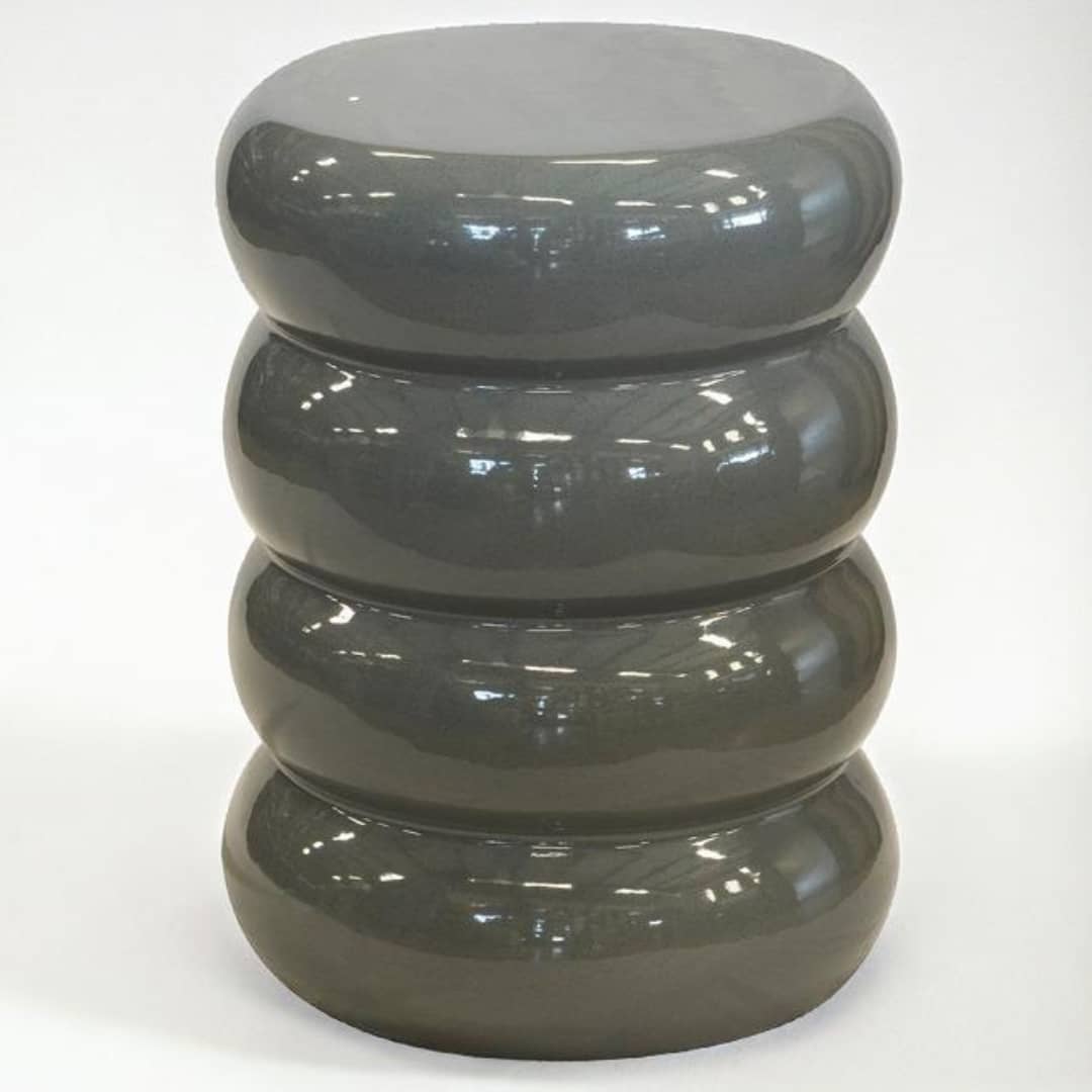 High-quality ceramic Grey Garden Stool for versatile use in your home, poolside, or garden. Available online at Woodka Interiors South Africa.