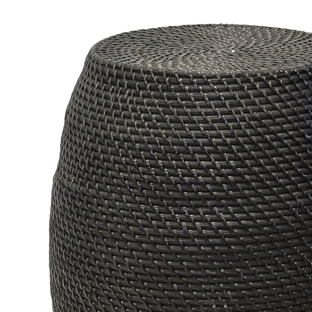 Harmony Black Rattan Drum Stool Wave drum stool design