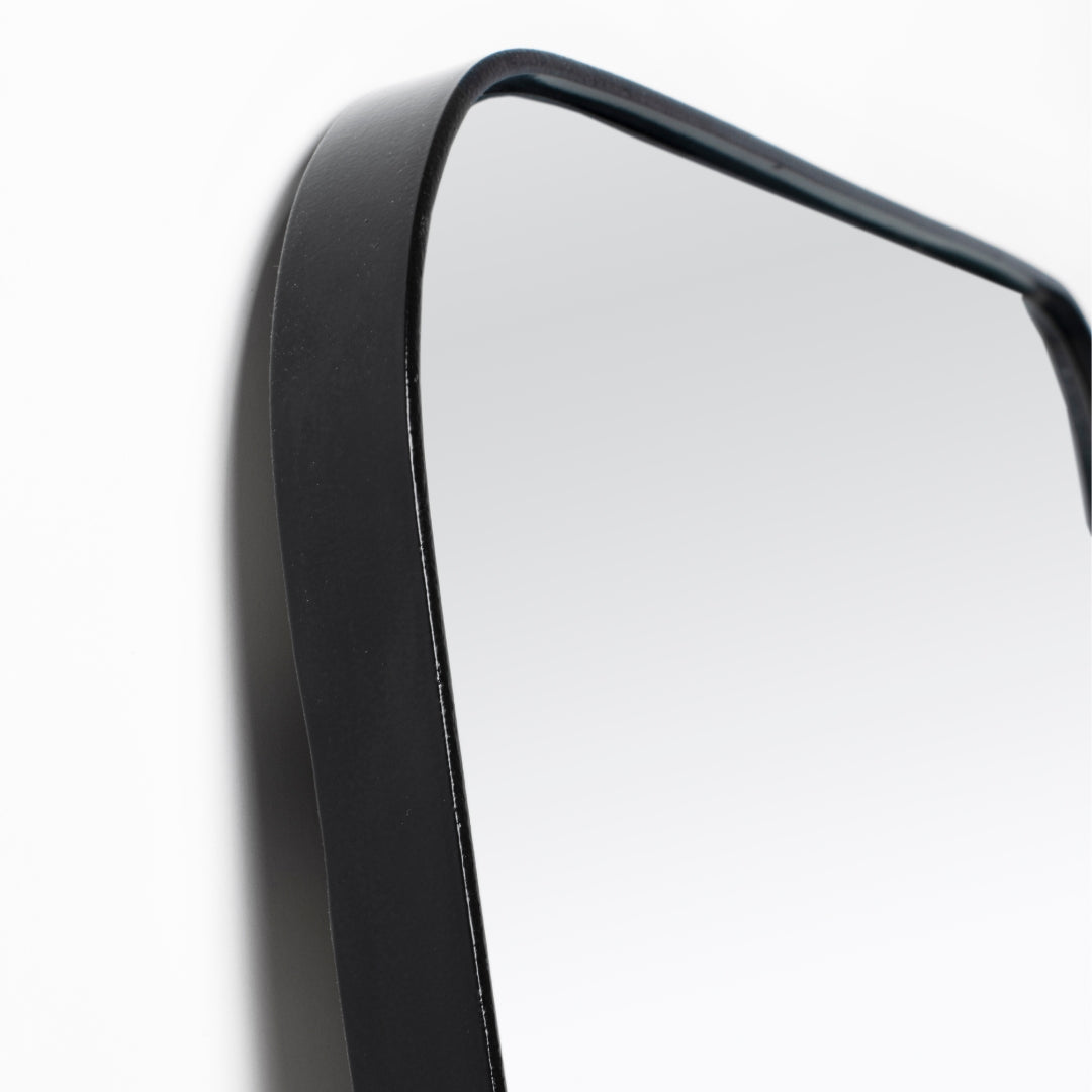 Black Rounded Corner Frame Horizon Black Rounded Corner Full Length Mirror | Woodka Interiors