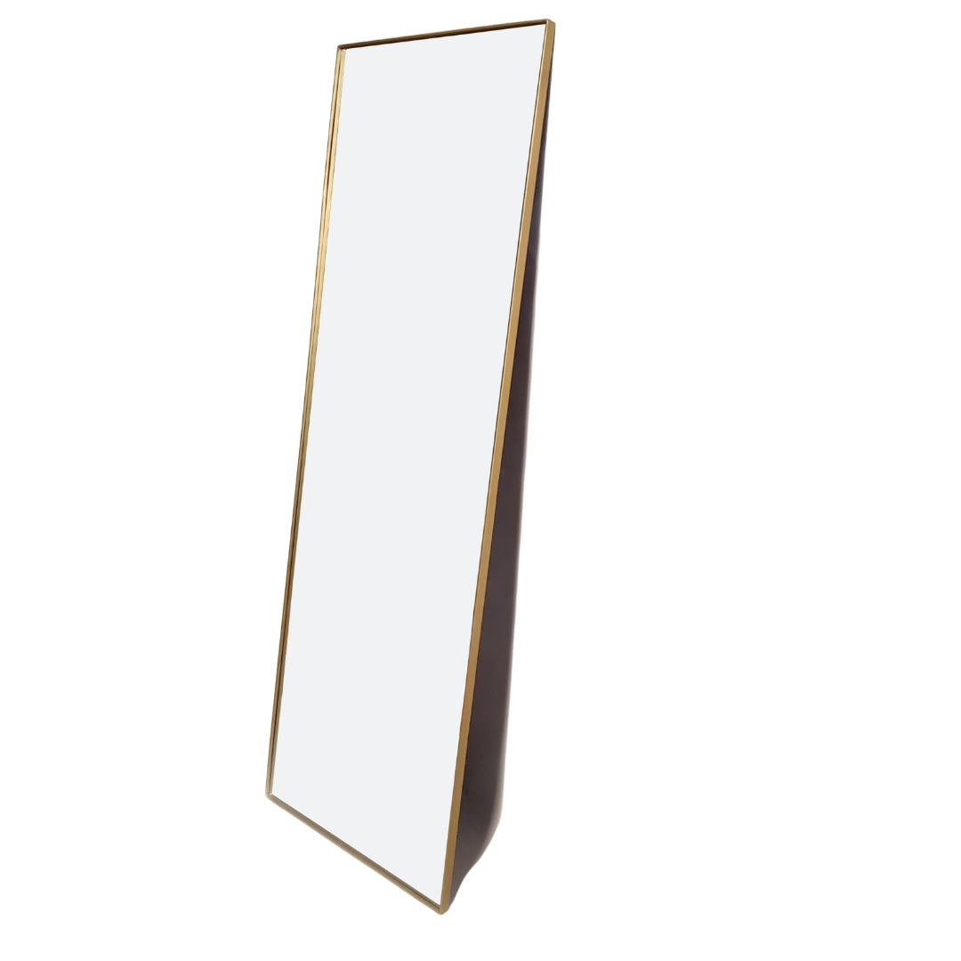 Woodka Interiors Horizon Gold Rectangular Full Length Mirror