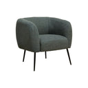 Gray blue armchair with black legs on a white background