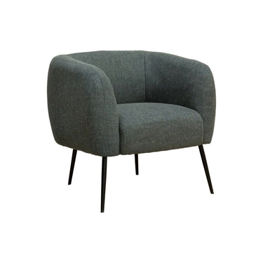 Gray blue armchair with black legs on a white background