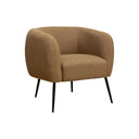 amber brown armchair with black legs on a white background