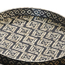 Ikat Round Capiz Ottoman Tray Woodka Interiors Home Decor