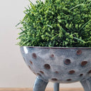 Jewl Tripod Ceramic Bowl striking centerpiece with topiary ball