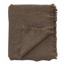 Lana brown throw blanket with frayed edges by Woodka Interiors 