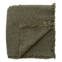 Lana Green throw blanket with frayed edges