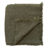 Lana Green throw blanket with frayed edges