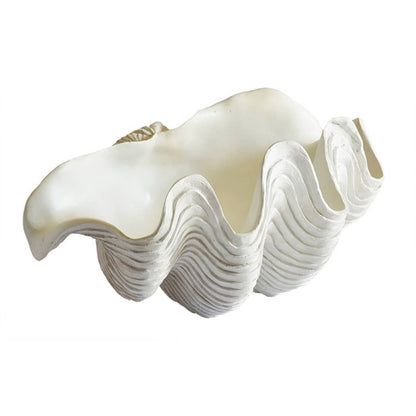 Giant Clam Shell - Resin Coral in white 