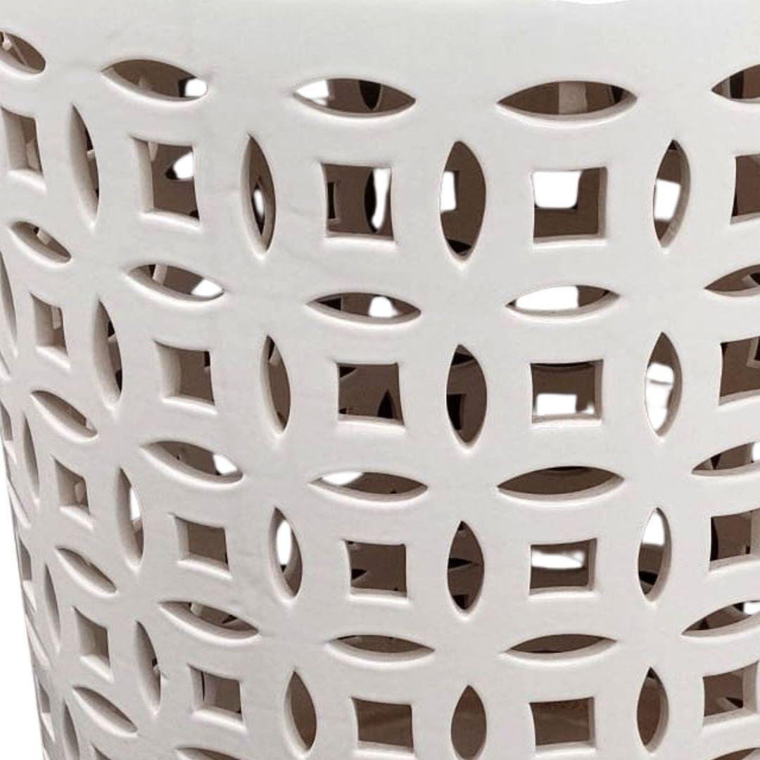 Lattice Ceramic Stool | Decorative Accent Table – Woodka Interiors