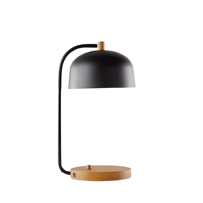 Industrial-inspired black Desk Lamp, which features a convenient built-in USB port. 