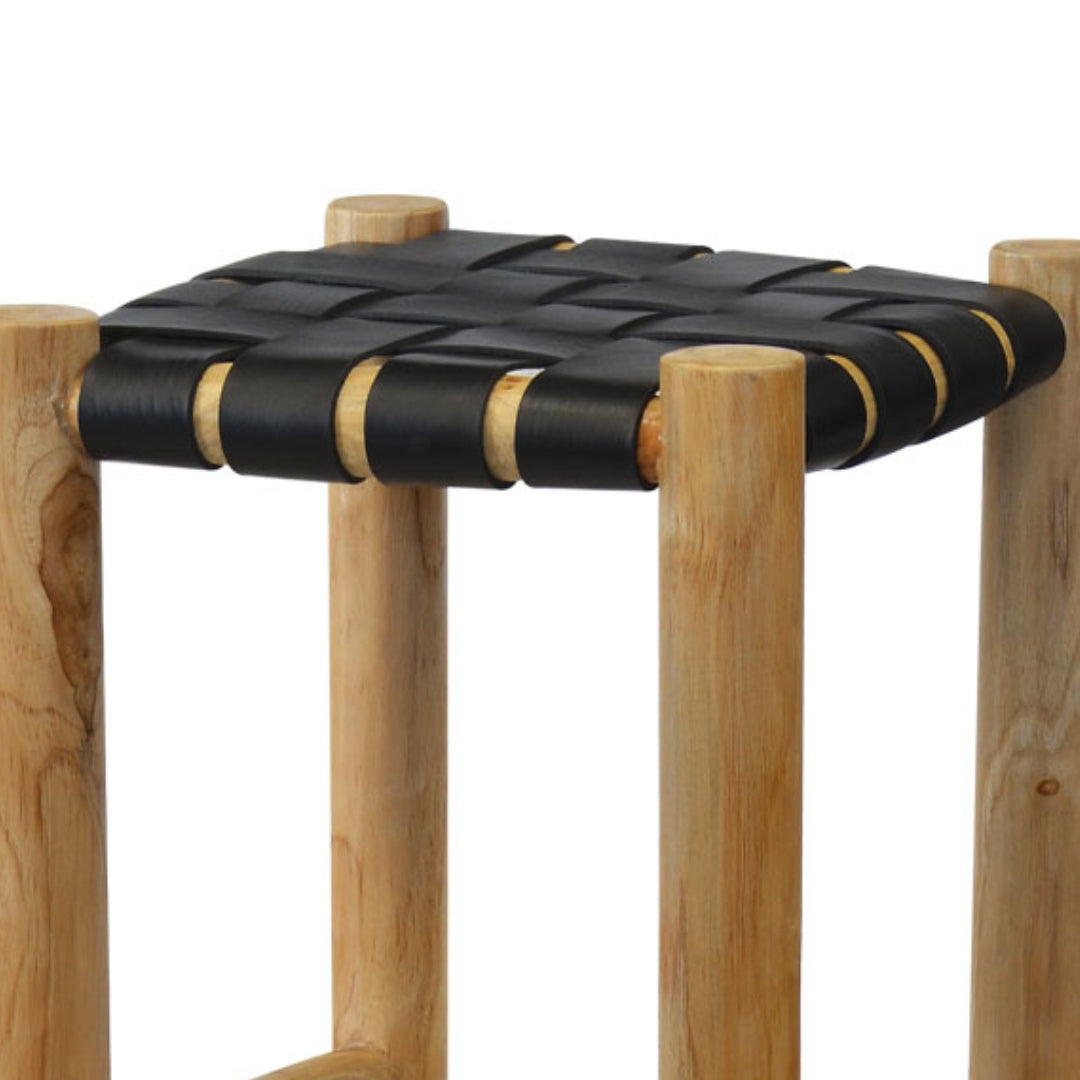 Legaro Black Leather Counter Stool By Woodka Interiors