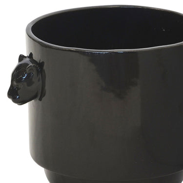 Leopard Ceramic Planter Pot in Black Woodka Interiors