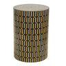 Front view of Linea Accent Table featuring geometric pattern and natural tones