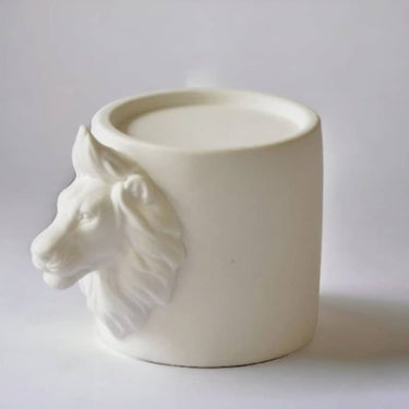 Porcelain Lion Candle Holder