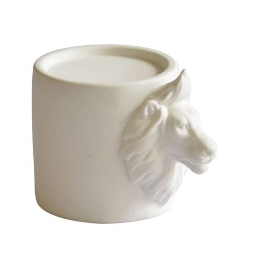 Porcelain Lion Candle Holder