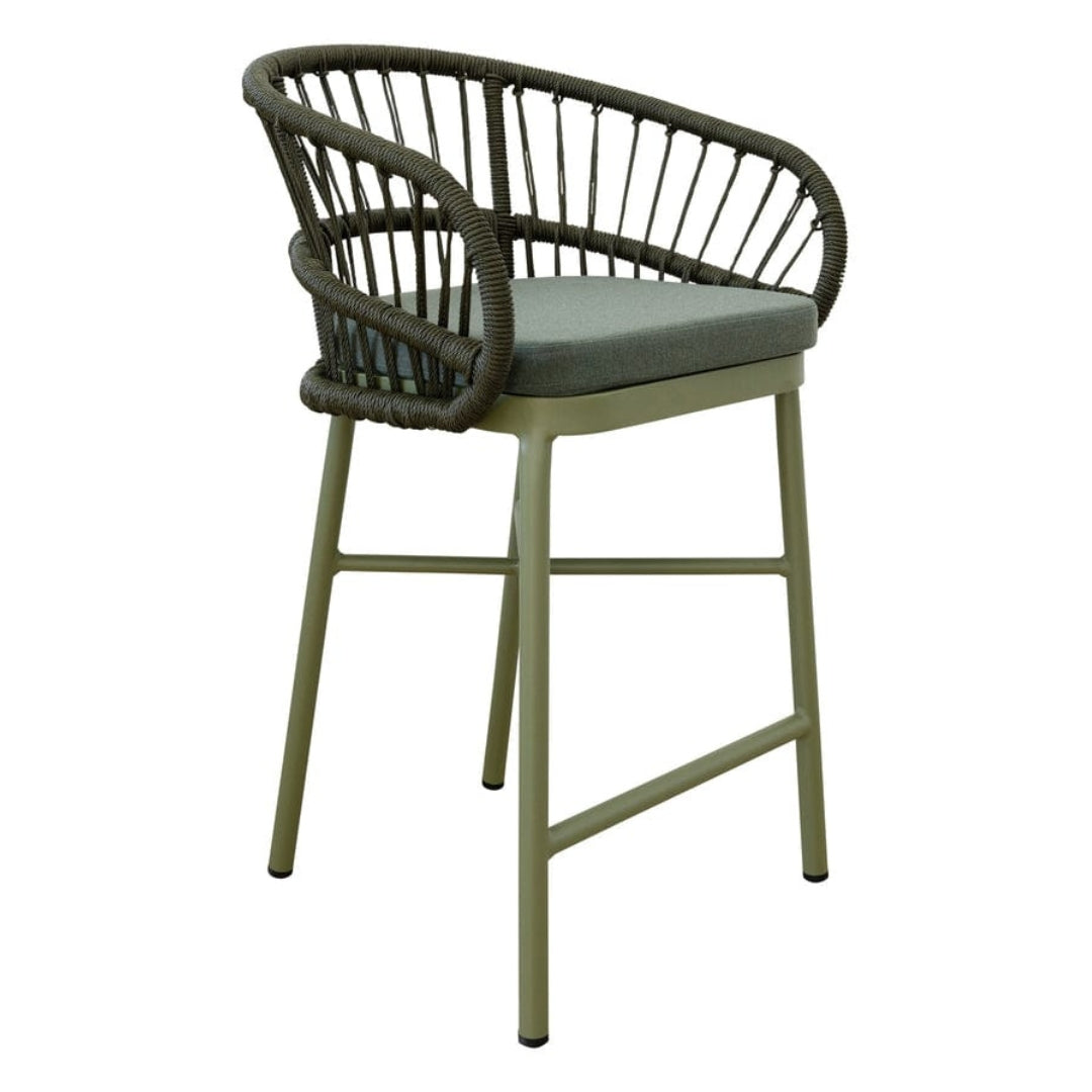 Lola Outdoor Counter Chair in Corfu Kelp Woodka interiors 