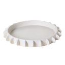 Lunaria Glossy Large round 53cm ceramic tray in a semi-matte reactive ivory glaze.