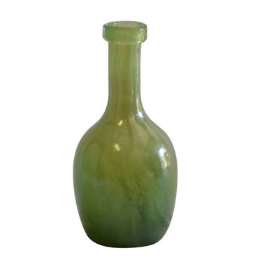  shapely silhouette look of this large Lustre Bottle Green Glass Vase 