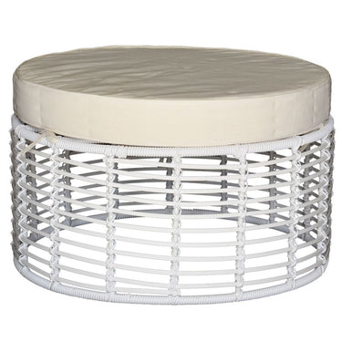 Madison Round Ottoman in White