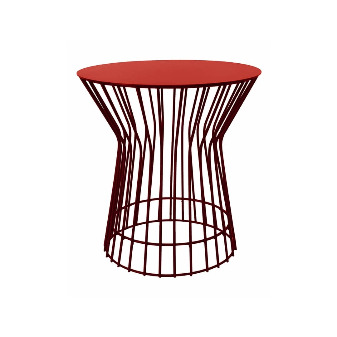 Woodka Interiors Marcel Metal Side Table in Red