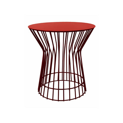 Woodka Interiors Marcel Metal Side Table in Red