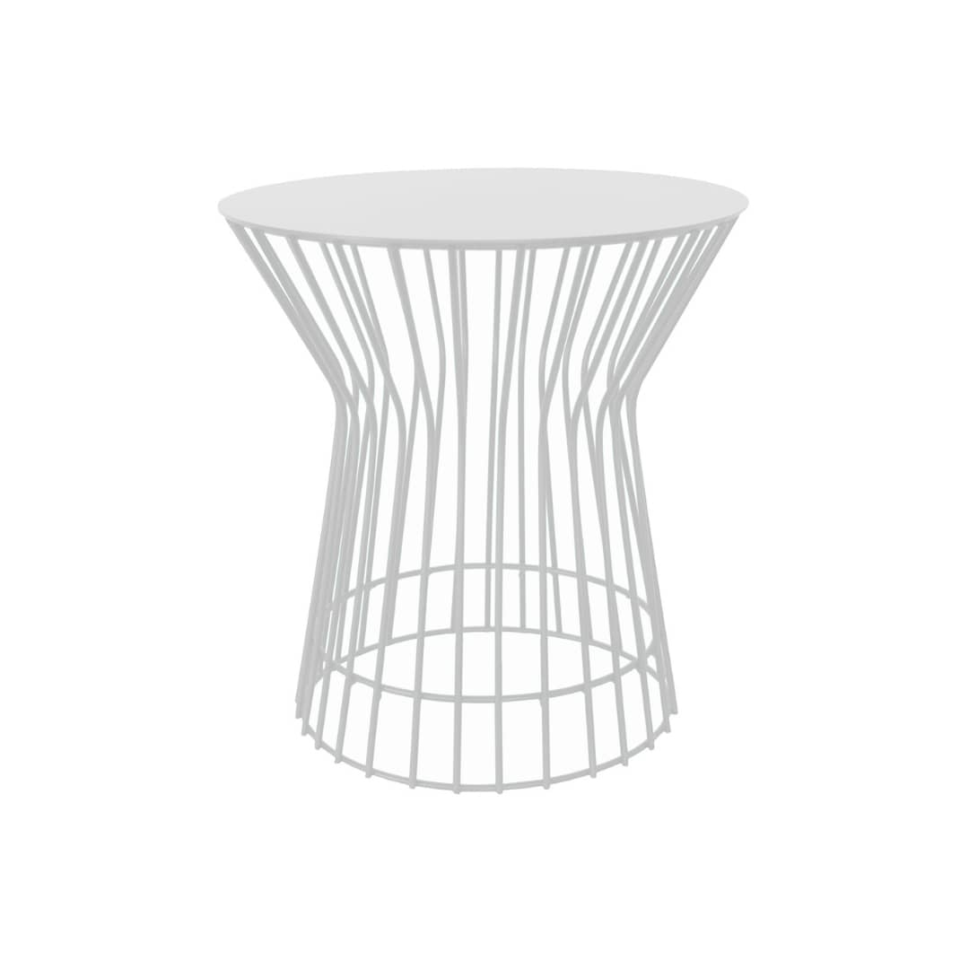Woodka Interiors Marcel Metal Side Table in white