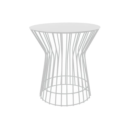 Woodka Interiors Marcel Metal Side Table in white