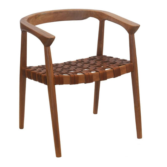 Marley Tan Leather Strap Dining Chair
