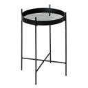 Matt Black Mirror Side Table