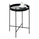 Matt Black Mirror Side Table home Decor Setting