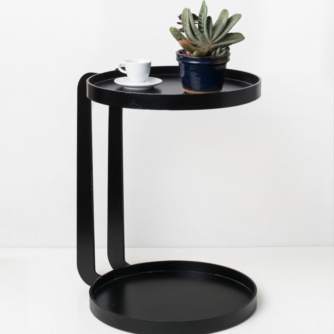 Metal Black Side Table  in living space