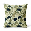 Midnight Thistle 60x60cm navy blue and sage green floral botanical scatter cushion.