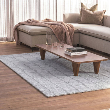 Milestone quarry patterned area rug in modern living room
