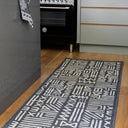 Mural Grey runner rug for hallways and kitchens.