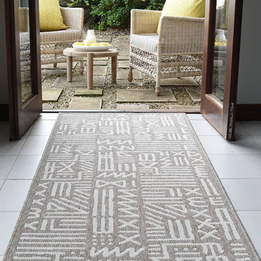 Light brown Mural Sand runner rug for hallways and kitchens.