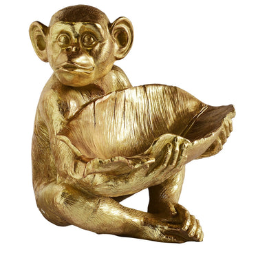 Gold monkey bowl, perfect as a statement piece for living rooms and entryways.