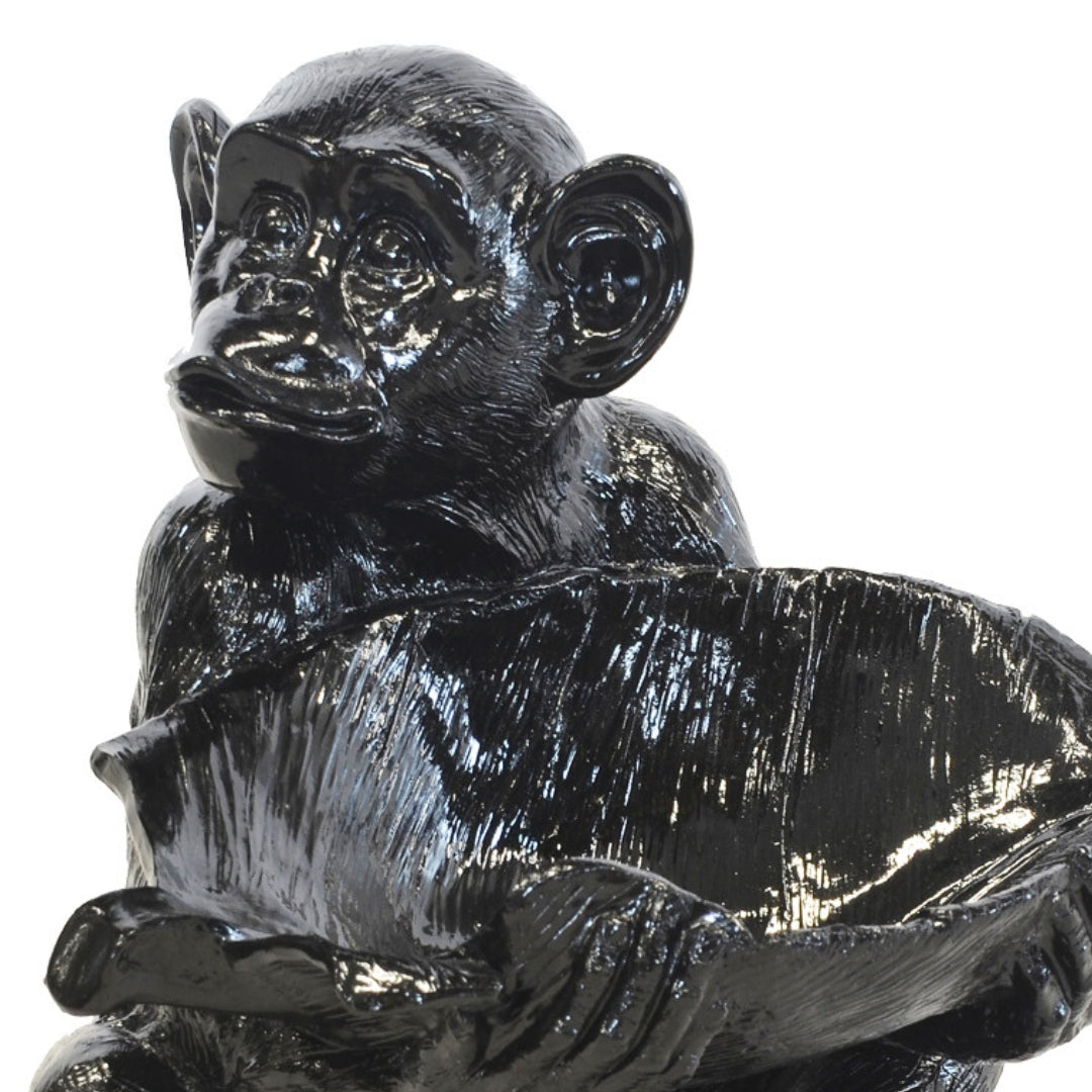 Modern black monkey bowl adding charm and style to your home décor.