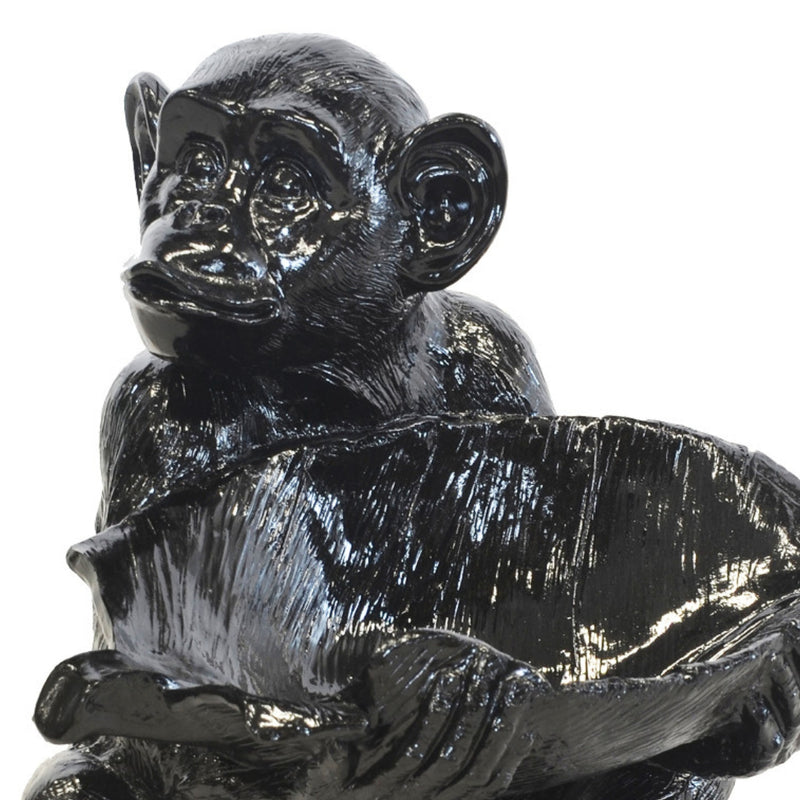 close up of black monkey bowl