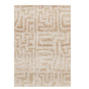 Mystery Rug in camel with maze-inspired modern geometric design