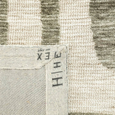 Close-up of the plush polyester texture of Mystery Rug in sage