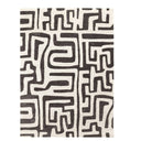 Mystery Rug in slate with maze-inspired modern geometric design