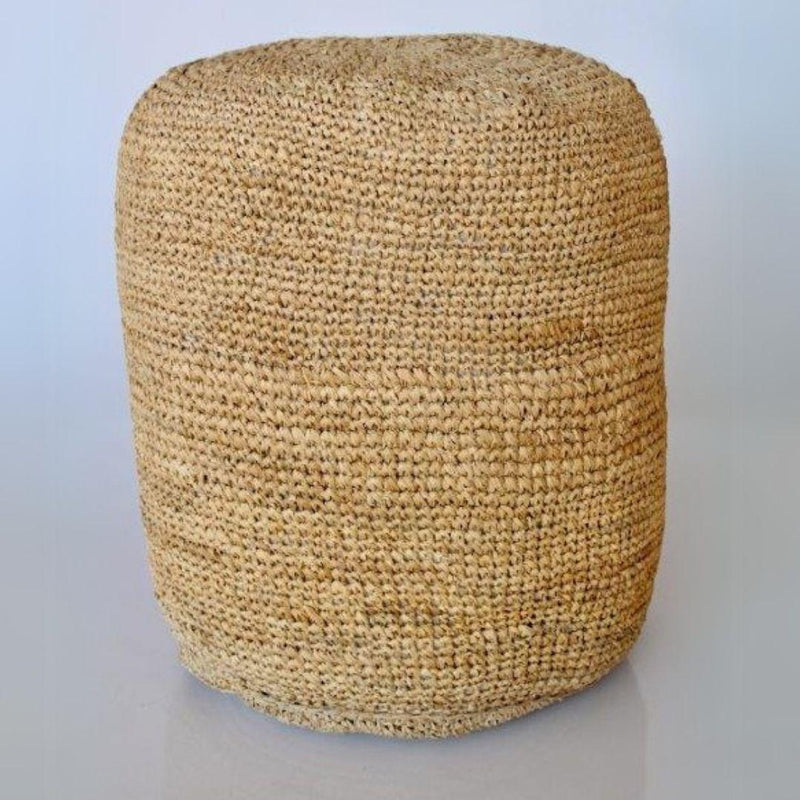 Lightweight natural pouf footrest or seat.