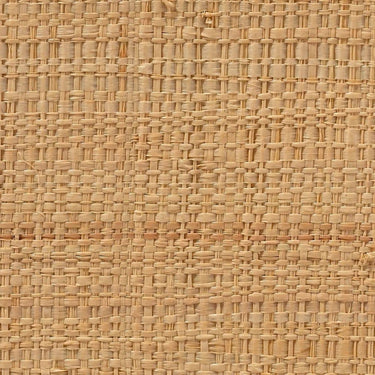 Close-up of natural woven raffia in tan of raffia scalloped tray.